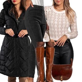 outfit mit Pastelne barve Škornj s Platformo/Škorenj z zadrgo/Škornj z visokimi petami "Zimski outfit"