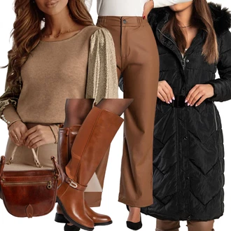 outfit mit Pastelne barve Škornj s Platformo/Škorenj z zadrgo/Škornj z visokimi petami "Zimski outfit"