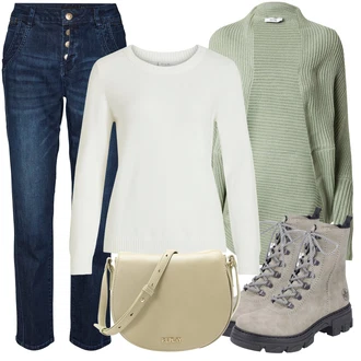 Outfit s Modrá/Tmavě modrá/Světle modrá Rovná Džína/Džíny Volného Střihu/Sportovní boty/Džíny Regular Fit/Dámské Džíny s Délkou 7/8/Formální Košile/Boyfriend Džínové kalhoty/Zužující se Džíny/Zimní bunda/High Waist Džínové Kalhoty/Termální Džíny/Navlékací džíny VERO MODA "Perfektní na zimu"