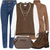 Outfiti S Hlačami Tipa 'mom Jeans Bela za dame image