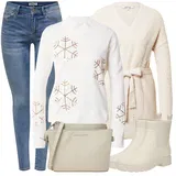 Bílé Calvin Klein kozačky outfity image