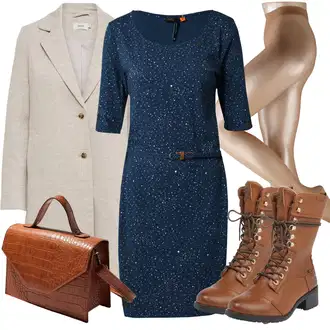 Vlna A Hedvábí Outfit s Šedá/Béžová/Hnědá/Khaki Kašmírový Kabát/Tweedový Kabát/Letní Kabát/Pletený Kabát/Lehký Kabát/Vlněný Kabát/Kabát Bouclé/Blazerový Kabát/Zimní Kabát Vlněný kabát Only "Zimní outfit pro volný čas"