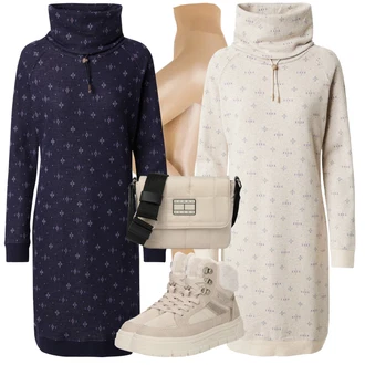 Outfit sa Bež/Kaki/Smeđa Tenisica s platformom/Teddy Tenisica/Zimske Tenisice Tom Tailor "Zimski outfit"