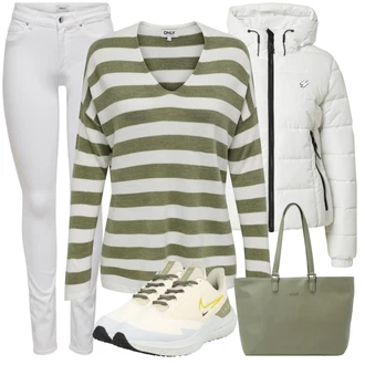 Kombinacije za sport sa Kaki/Zlatni/Žuta/Bež/Bijela Obuća Nike "Zimski outfit"