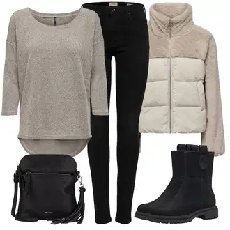 Outfit sa Narandžasta/Tamnocrvena/Crvena/Smeđa Kožna Jakna/Push-up Traperice/High Waist Traperice/Muška Kožna Jakna/Traperica Niskog Struka/Traperica Niskog Struka/Traperice Slim Kroja/Kožne Cipele/Trenerke Traperice/Bikerske Traperice Only "Zimski outfit"