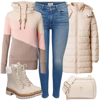 Krzno Outfit sa Kaki/Bež/Smeđa Podstavljena Gležnjača/Zimska cipela/Zimska gležnjača/Ravna Gležnjača/Zimska Čizma/Čizma na Vezanje/Tenisica Zimske Tenisice/Borbena Čizma Rieker "Zimski outfit"