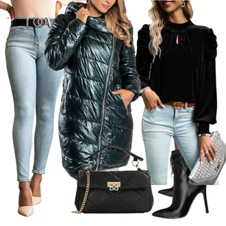 Kombinacije za zimu bez ramienok sa Crna/Bijela/Pink baguette vrećica/Torba Za Preko Ramena/Mala Torbica/Puffer džep/Torbica/Torba za rame Kazar "Zimski outfit"