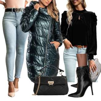 Kombinacije za zimu bez ramienok sa Crna/Bijela/Pink baguette vrećica/Torba Za Preko Ramena/Mala Torbica/Puffer džep/Torbica/Torba za rame Kazar "Zimski outfit"