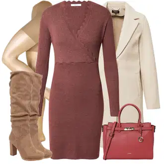Boja Outfit sa Bež/Kaki Prijelazni Kaput/Lagani Kaput/Kaput od Vunenog Flisa/Kaput od Kašmira/Zimski Kaput Vuneni kaput/Vintage Kaput/Midi Kaput/loden kaput Only "Zimski outfit"Look: klasický, Boja, Ured, moderne, Sveučilišna, Pametno ležerno, Poslovni