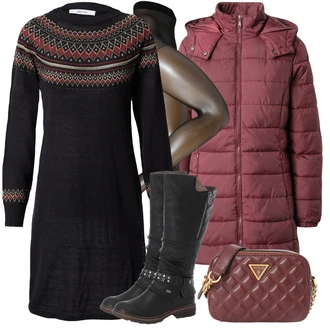 Kombinacije za zimu Midi sa Crvena/Vinski Crveno/TamnoCrvena/Pink About You "Zimski outfit"