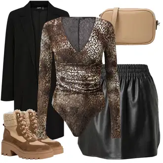 Teplé Outfit s Hnědá/Béžová Šněrovací Kotníková Bota/Teniska na platformě/Zimní Tenisky/Zimní kotníková bota/Trekingová Bota/Šněrovací Kozačka na Platformě/Kotníková Bota s Podšívkou/Zimní Kozačka/Zimní bota Tamaris "Trendový zimní vzhled"
