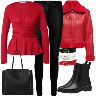 Kombinacije za zimu Gotički sa Crna/Bijela Poslovna Torba/Ured Za Torbu/Torba Za Preko Ramena/Shopper torba/Torba za nošenje/Torba za rame/Veliki džep/Velika torba About You "Zimski outfit"Look: Talijanski, Chic, cool, Gotički