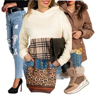 Kombinacije za zimu Visok S prorezom sa Pastelne boje Kožne Cipele/Trapez Traperice/Mom Jean "Zimski outfit"