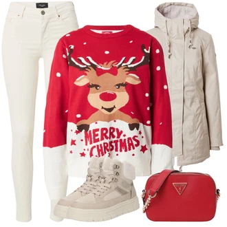 Outfit sa Bež/Kaki/Smeđa Tenisica s platformom/Teddy Tenisica/Zimske Tenisice Tom Tailor "Zimski outfit"