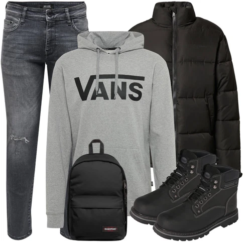Grau/Dunkelgrau/Hellgrau Jeans mit Schlitz/Jeans mit Loch/Girlfriend Jeans/Damen 7/8-Länge Jeans/Knöchelstiefel/Lederjacken/Cropped Jeans/Biker Jeans/Slim Fit Jeans/Lederjacke Only & Sons kombinieren