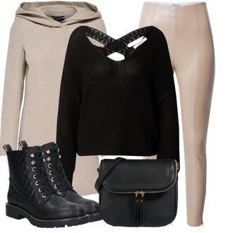 Prošívaný Outfit s Šedá/Hnědá/Béžová/Khaki Scuba Kabát/Pletený Kabát/Kašmírový Kabát/Lehký Kabát/Zimní Kabát Vlněný kabát/Pletený Fleecový Kabát/Vlněný Fleecový Kabát/Lodenový kabát/Kabát s Úzkým Střihem/Kabát s Kapucí Only "Zimní nálada"