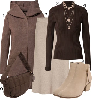 outfit mit Roza/Zlati Bogato okrašena ogrlica/Statement-verižica/Verižica/Fine verižica/Komplet nakita Pilgrim "Zimski outfit"