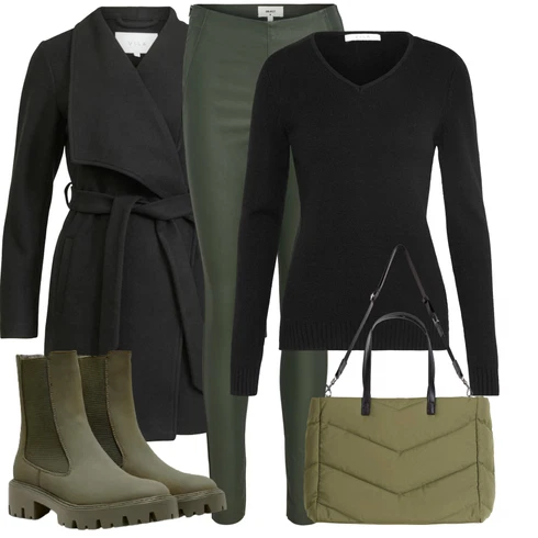 Kombinace Tmavě Zelená/Zelená/Khaki Tregíny/Kalhoty z Umělé Kůže/Legíny Vinylový Legín/Legíny s Rozparkem/Kožený Legíny/Jeggings/Legíny s Vysokým Pasem/Skinny Kalhoty/Legíny Kožený Vzhled Object