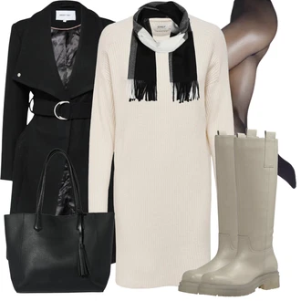 Outfity na zimu Ke kolenům Viskóza s Béžová/Bílá/Krémová/Hnědá/Khaki Dlouhé pletené šaty/Pouzdrové Šaty S Dlouhým Rukávem/Svetrové Šaty/Zimní Pletené Šaty Only "Pohodlné zimní outfity"