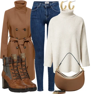 Vysoké Podpatky Outfit s Hnědá Šněrovací Kotníková Bota/Vintage Kotníková Bota/Kotníková Bota Na Podpatku/Bojová Bota/Kotníková Bota s Podšívkou/Motorkářská bota/Kožená kotníková bota/Vintage kozačka Mustang "Vánoční outfit"