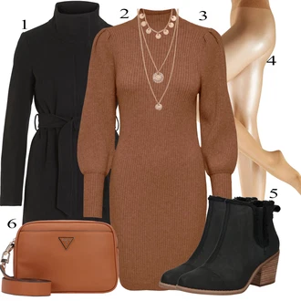 outfit mit Roza/Zlati Bogato okrašena ogrlica/Statement-verižica/Verižica/Fine verižica/Komplet nakita Pilgrim "Zimski outfit"