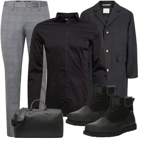 Keilabsatz Schwarz Schuh Gummistiefelette/Lederjacke/Wasserdichter Stiefel/Schnürstiefelette/Wasserfester Schuh/Gefütterte Stiefelette/SicherheitsSchuh/Flache Stiefelette/Klassischer Stiefel/Thermostiefel levi's ® kombinieren