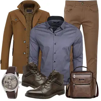 Hochzeitsgast Outfits Elegant mit Grau/Blau/Dunkelgrau/Dunkelblau Casual Hemd/Businesshemd/Business Hemd Baxboy "Business Outfit"Look: Elegant, Moderne, Indoor, Büro, Business