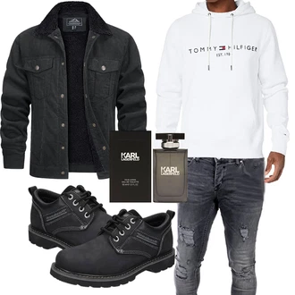 Casual Outfits Business mit Schwarz/Dunkelgrau/Grau Winterjacke/Trachtenstrickjacke/Herbstjacke/Shirtjacke/Cordjacke/Wachsjacke/Wolljacke TACVASEN "Casual Outfit"Look: Classic, GoGo, Goa, Business, Teddy, Indoor, Workwear, Coole, Schön, Casual, Premium, Smart Casual, Trendige