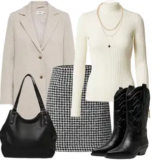 Vlna A Hedvábí Outfit s Šedá/Béžová/Hnědá/Khaki Kašmírový Kabát/Tweedový Kabát/Letní Kabát/Pletený Kabát/Lehký Kabát/Vlněný Kabát/Kabát Bouclé/Blazerový Kabát/Zimní Kabát Vlněný kabát Only "Stylové kombinace pro volný čas"