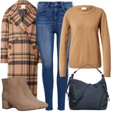 Kárované Dlouhé Zimní Kabáty Outfity image