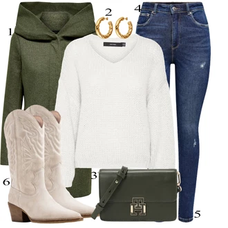 Denim outfits mit Temno modra/Modra Kavbojke z Razporkom/Usnjena Jakna/Usnjene Čevlje/Zimska jakna/Kavbojke na Poteg/Push up Kavbojke/Kavbojke Visokega Pasu/Kavbojke z Luknjo/Usnjene jakne/Ženske 7/8 Kavbojke/Gležnarji Only "Zimski outfit"