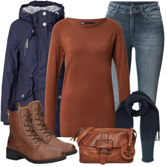 Outfit s Tmavě modrá/Černá Nezařazené american vintage "Módní zimní outfit"