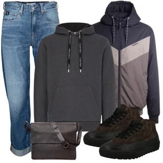 Outfit mit Dunkelgrün/Dunkelbraun/Braun Sneaker Mit Lochmuster/Leder Sneaker/Teddy Sneaker/Canvas-Sneaker/Plateau-Sneaker/Schmaler Sneaker/Winter Sneaker Vans "Cool Outfit"