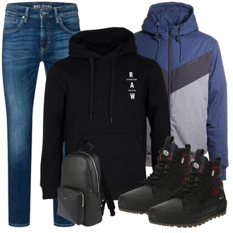 Herbst Outfit mit Schwarz/Lila Wasserdichter Outdoorschuh/Herren Lederschuhe/Trekkingstiefel/Winter Sneaker/Sneaker Mit Lochmuster/Wasserfester Schuh/Wasserdichter Stiefel Vans "Cool Outfit"