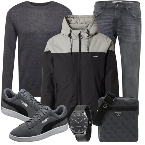 Dunkelblau/Dunkelgrau/Grau Feinstrickpullover/Wollpullover/Basic Pullover/Einfacher Pullover/Kaschmir Pullover/Rollkragenshirt/Strick Top/Langarm-Shirt Selected/SELECTED HOMME kombinieren