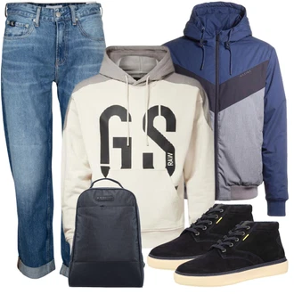 Outfit mit Schwarz Stiefel Camel Active "Cool Outfit"