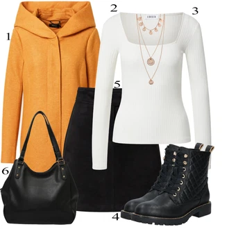 outfit mit Roza/Zlati Bogato okrašena ogrlica/Statement-verižica/Verižica/Fine verižica/Komplet nakita Pilgrim "Zimski outfit"