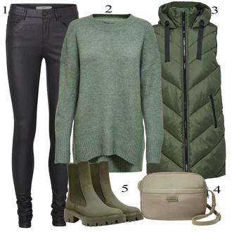 Green Outfits mit Zelena Pull&Bear "Zimski outfit"