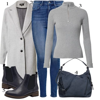 outfit mit Modra/Temno modra/Svetlo modra Jeans Pajkice/Jeggings Only "Zimska oblačila"