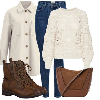 Sexy Outfit s Modrá/Tmavě modrá/Fialová Kožená bunda/Push up Džín/Kožené Boty/Džín s Nízkým Pasem/Džíny s Nízkým Sedem/High Waist Džínové Kalhoty Only "Trendový zimní vzhled"Look: Styl, Ležérní, Egirl, Francouzské, Krásný, Bezešvé, Sexy