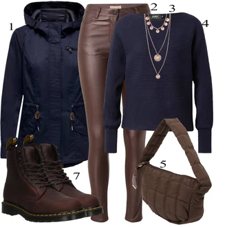 outfit mit Roza/Zlati Bogato okrašena ogrlica/Statement-verižica/Verižica/Fine verižica/Komplet nakita Pilgrim "Zimski outfit"