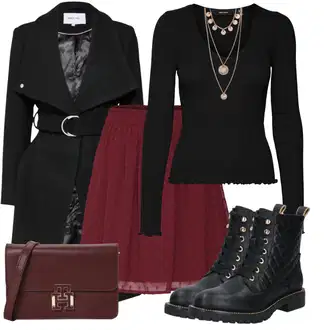Outfit s Černá Svetr z Jemné Pleteniny/Svetr s Kulatým Výstřihem/Jednoduchý Svetr/Basic Svetr/Termo Svetr/Svetr s holým zády/Svetry 2 v 1/Kašmírový Svetr/Svetr s Výstřihem/Svetr Carmen/Svetr s Třásněmi VERO MODA "Outfity na každý den"