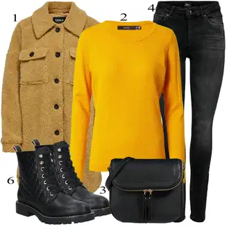 outfit mit Črna/Temno siva/Siva Usnjena Jakna/Motoristične Kavbojke/Kavbojke Visokega Pasu/Kavbojke z Razporkom/Push up Kavbojke/Ozke Kavbojke/Usnjene Čevlje/Termodžinsi/Zimska jakna Only "Zimska oblačila"