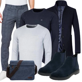 Elegante Outfits Coole mit Blau/Dunkelblau/Hellblau/Grau Only & Sons "Elegant Outfit"Look: Smart Casual, Moderne, Unisex, Casual, Coole