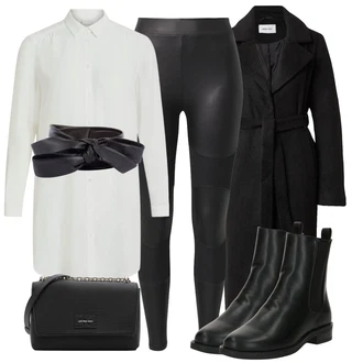 Cyklistika Outfit s Černá/Hnědá Only "Elegantní zimní outfit"Look: Triatlon, Cyklistika, Běhání