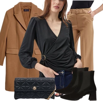 Skromné Outfit s Černá Kotníková Bota Na Podpatku/Kožená bunda/Kotníková Bota s Podšívkou/Letní kotníková kozačka/Chelsea Boty/Špičatá Kozačka/Vintage Kotníková Bota/Kožená kotníková bota Geox "Elegantní zimní outfit"Look: Skromné, Elegantní, Bezešvé, Klasické, Trendový, Fancy, Glamourové, Šik