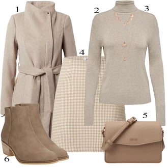 outfit mit Roza/Zlati Bogato okrašena ogrlica/Statement-verižica/Verižica/Fine verižica/Komplet nakita Pilgrim "Zimski outfit"