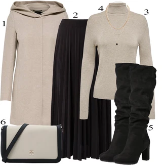 Skirt outfits mit Bež Only, Bež/Roza Only "Obleka za prosti čas"