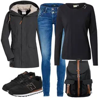 Outfit sa Tamnosiva/Tamnoplava/Siva/Crna Majica i top/Majica I Top Veći Broj/Sweater majica/Pletivo Veći Broj/Bluza i Tunika/Bluza Veći Broj Ragwear "Outfit za svaki dan"