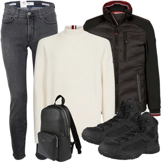 Jeans Outfits mit Hoodie Tommy Hilfiger "Freizeit Outfit"